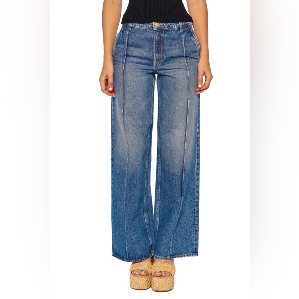 Ulla Johnson Blue Wide-Leg Flare Jeans